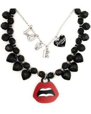 Amir Slama Lips-Motif Layered Necklace - White