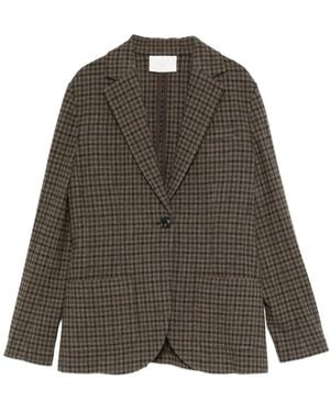 Circolo 1901 Checked Single-Breasted Blazer - Brown