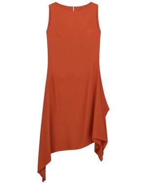 Liviana Conti Flavia Asymmetric-Hem Midi Dress - Orange