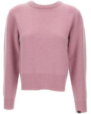 Extreme Cashmere Ribbed Crew Neck Jumper - Pink