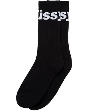 Stussy Jacquard-Logo Socks - Black