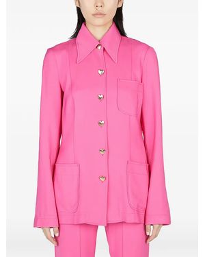Marco Rambaldi Raffaella Heart-Button Fitted Jacket - Pink