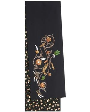 Dries Van Noten Bestickter Schal - Schwarz