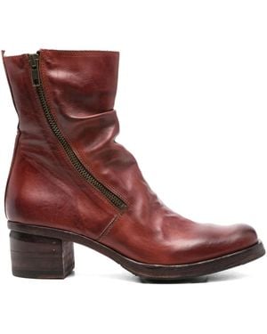 shotof 50Mm Zipped Block-Heel Ankle Boots - Brown