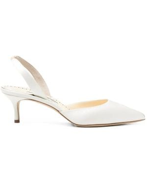 Manolo Blahnik Carolyne Bride Pointed-Toe Slingback Court Shoes - White