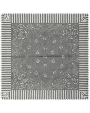 Herno Paisley-Print Scarf - Grey