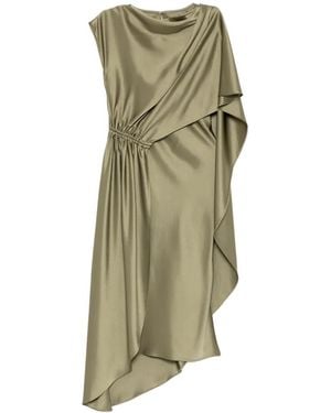 Amsale Draped Midi Dress - Green