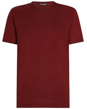 Dolce & Gabbana Logo-Detail Crew-Neck T-Shirt - Red