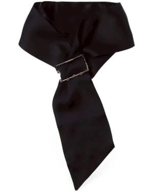 YELLOWSWALLOW Embellished Silk Scarf - Black