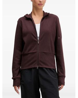 adidas All S.Z.N. Ribbed-Knit Zip-Up Cardigan - Purple