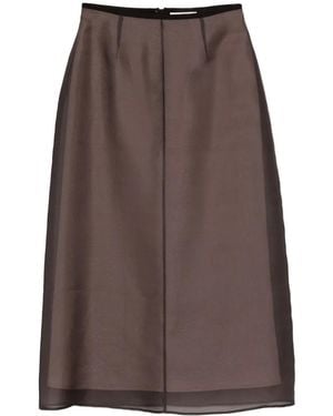 Agnona Sheer Skirt - Brown