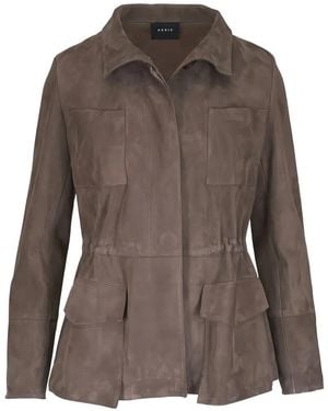 Akris Chianti Suede Jacket - Brown