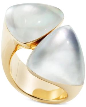 Vhernier Anello Freccia Con Cristalli E Madreperla - Bianco