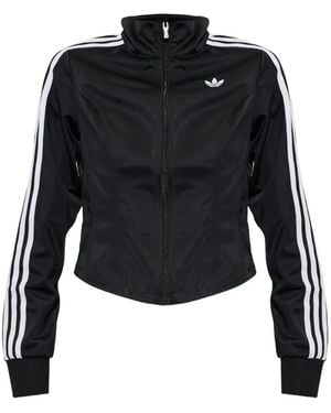 adidas Logo-Embroidered Zip-Up Sweatshirt - Black