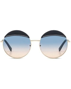 Loewe Zonnebril Met Rond Montuur En Stikseldetail - Blauw