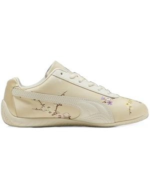 PUMA Speedcat Silky Floral-Print Sneakers - White