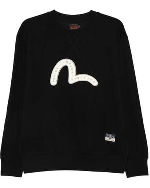 Evisu Logo-Patch Sweatshirt - Black