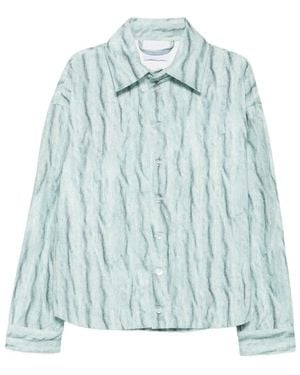 Bonsai Crinkled-Effect Shirt Jacket - Blue