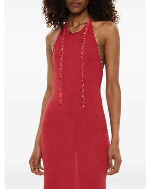 Christopher Esber Beach Quartz Halter Dress - Red