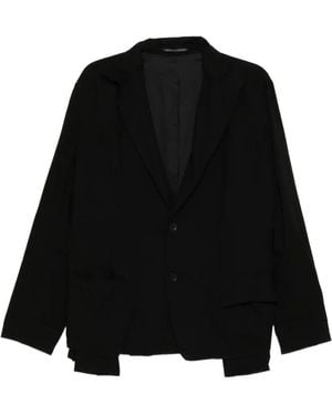 Yohji Yamamoto Pleated Wrinkled Blazer - Black