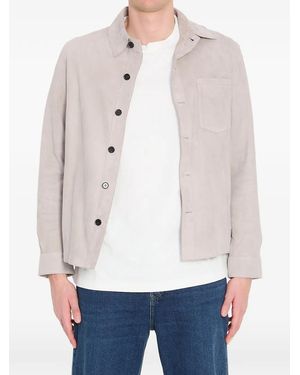Arma Suede Buttoned Overshirt - White