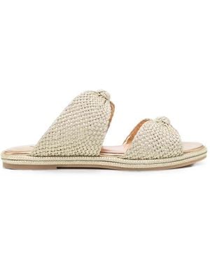 Aquazzura Smile Woven Espadrille Sandals - White