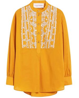 Valentino Garavani Lace-Embellished Shirt - Yellow