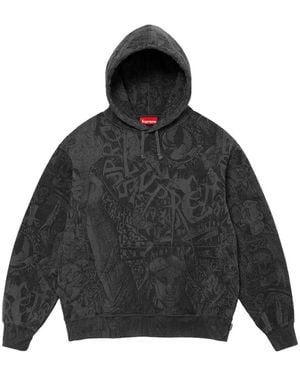 Supreme Liberty-Print Hoodie - Black