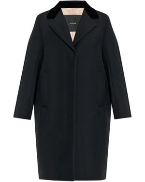 Max Mara Mammola Velvet-Collar Coat - Blue