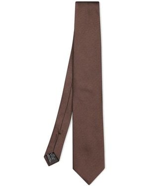 Tom Ford Micro-Pattern Silk Tie - Brown