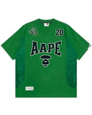 Aape By A Bathing Ape Moonface Varsity T-Shirt - Green
