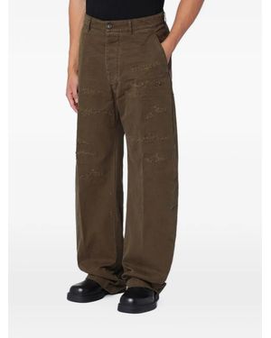 DSquared² Distressed-Effect Wide-Leg Pants - Brown