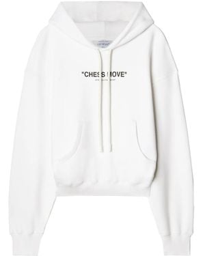 Off-White c/o Virgil Abloh Slogan-Print Drawstring Hoodie - White