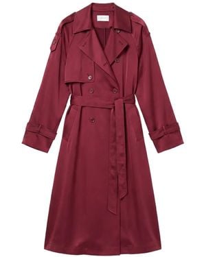 Danamé Trench Doppiopetto Con Cintura - Rosso