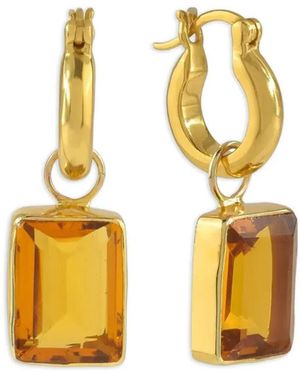 Shyla Boucles D'Oreilles Créoles Sorrento Ornées De Cristaux - Metallic