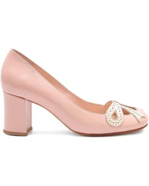 Sarah Chofakian Audrey Bow Court Shoes - Pink