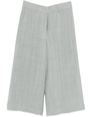 forte_forte Wide-Leg Cropped Trousers - Grey