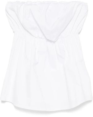 THE M.. Top Senza Spalline - Bianco