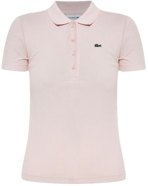 Lacoste リブ ポロシャツ - ピンク