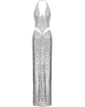 Cristina Savulescu The Glow Sequin-Embroidered Maxi Dress - White