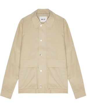 NN07 Paulo Press-Stud Overshirt - Natural