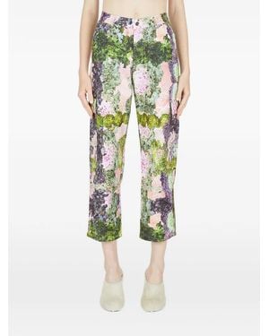 Collina Strada Floral-Detail Trousers - Green
