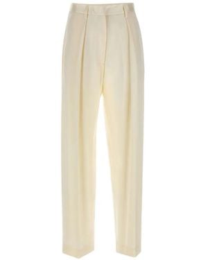 Victoria Beckham Pleated Trousers - White
