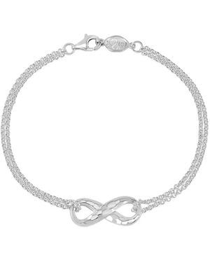 Dower & Hall Entwined Infinity Double-Chain Bracelet - White