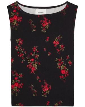 Reformation Dusk Floral-Print Top - Black