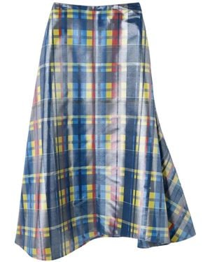 Enfold Checked Skirt - Blue