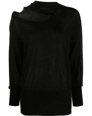 Stella McCartney Tella Mccartney Cut Out-detail Knitted Top - Black