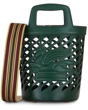 Etro Black Leather Coffa Bucket Bag | Lyst