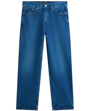 Tommy Hilfiger Logo-Patch Straight-Leg Jeans - Blue