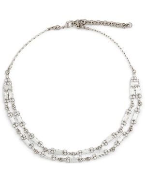 Alessandra Rich Crystal-Embellished Layered Necklace - White
